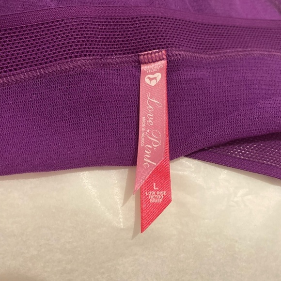 Victoria’s Secret Pink Purple Low Rise Metro Brief Mesh Size L New Without Tag - Picture 4 of 7